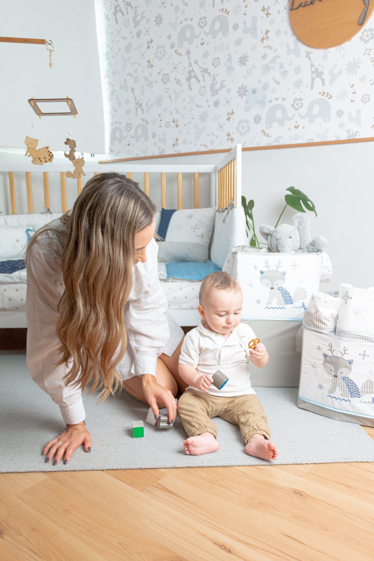 Cesto decorativo multiusos (1 pza) - Lumbabrijes azul